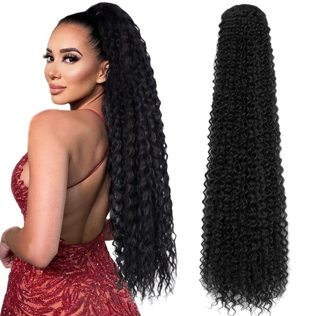 100CM Aplique Rabo De Cavalo Bio Fibra Cacheado