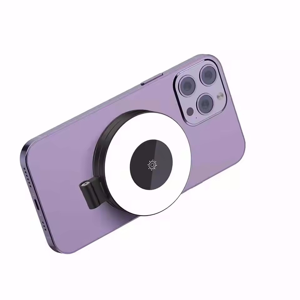 Novo Smartphone Luz De Preenchimento Magnética Mini Selfie 3 Modos Brilho Ajustável Para Iphone Android Telefone