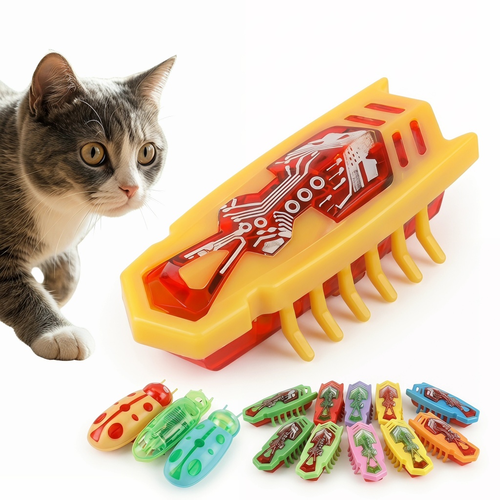 Brinquedo  para Gatos - Nano Bug Interativo, Vibração Automática, Mastigável, Anti Estresse, Brinquedo Divertid