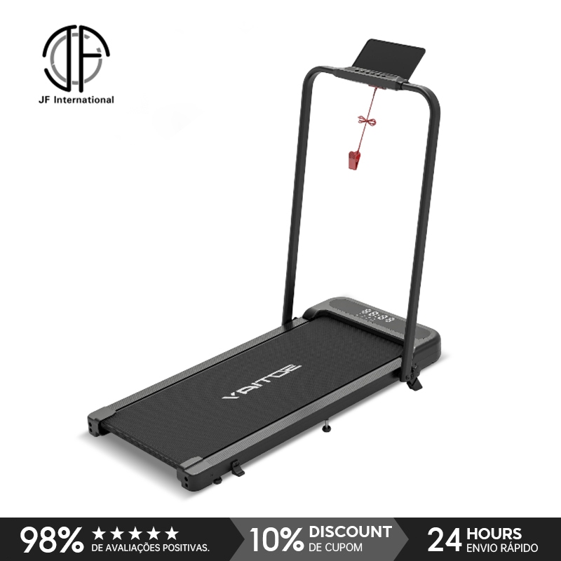 Esteira Dobrável Elétrica 3.5HP 12km/h Bivolt Silenciosa Academia Em Casa Bluetooth Controle Remoto Fitness