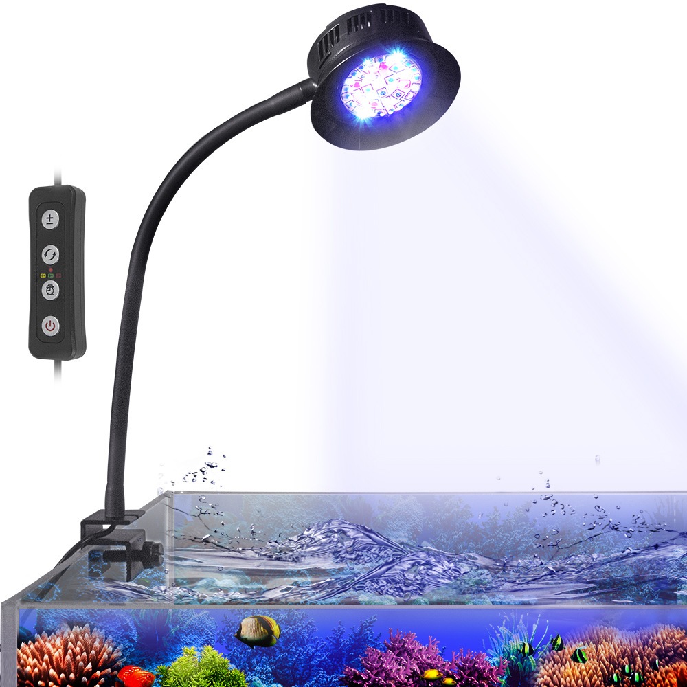30W LED Luz De Recife De Aquário Regulável Luzes Coral Lâmpada Marinho Para Tanque De Peixes E Iluminação De Água Doce O