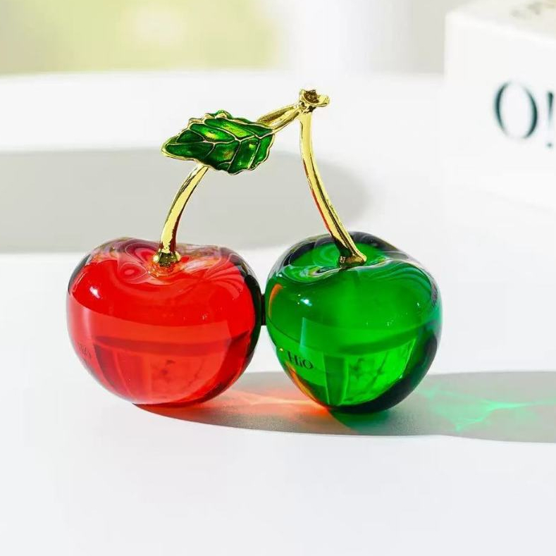 Cristal cereja decoração ornamentos sorte fortuna decoração do escritório quarto decoração festa de casamento presente
