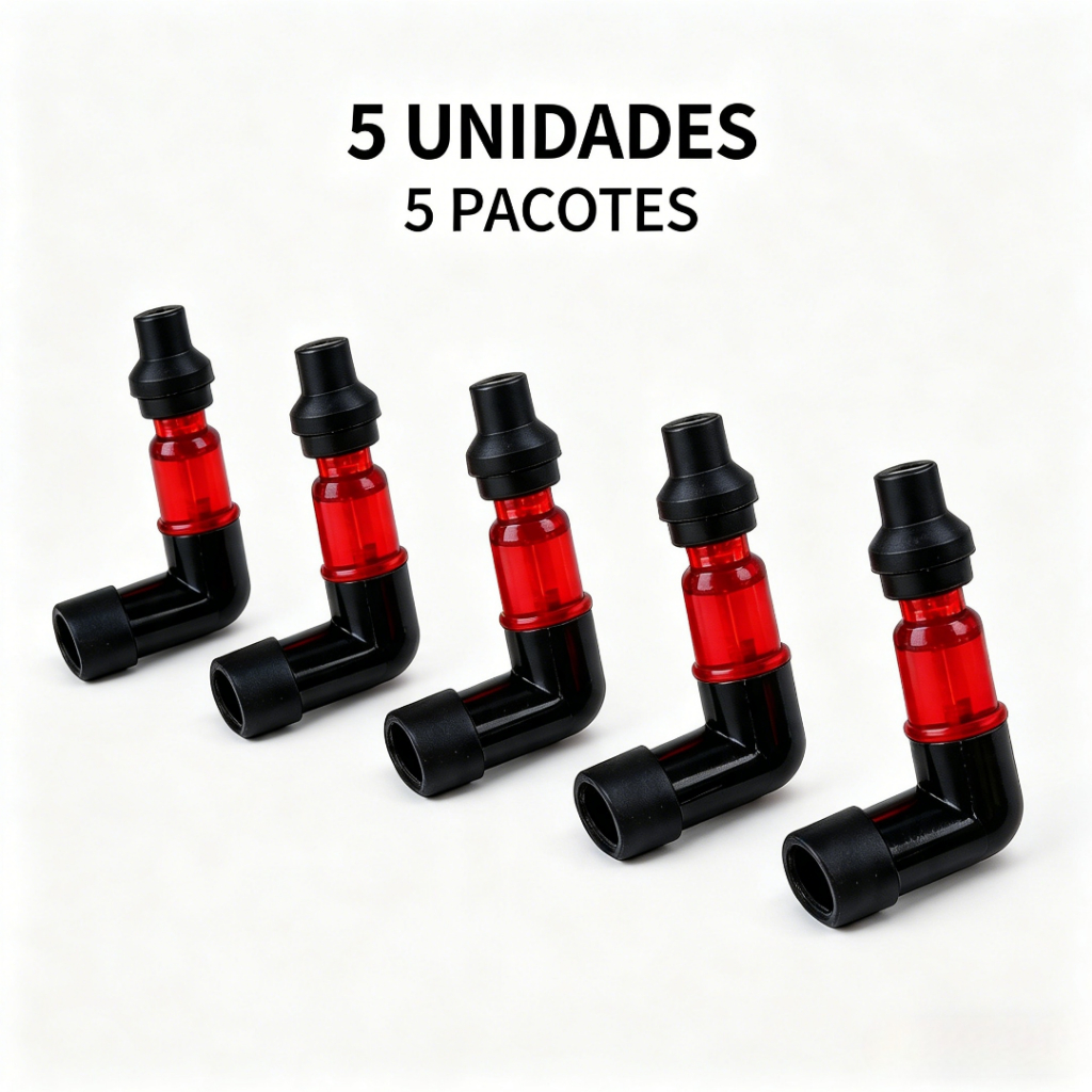 3/5 Unidades Tampa de Vela de Ignição Flash Universal Motocicleta 90° Cotovelo Alta Pressão com Janela Transparente