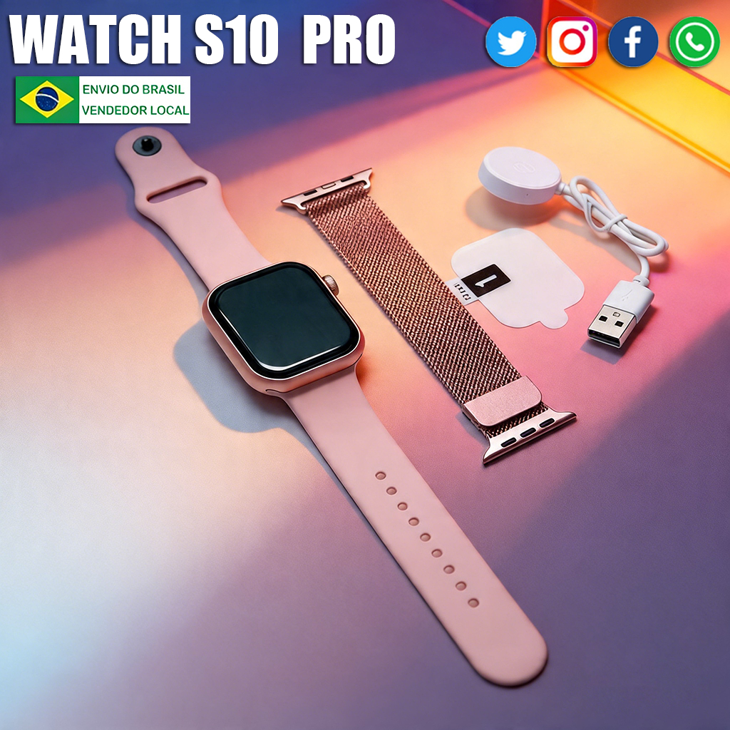 2026 Smartwatch S10 MINI Série 10 38MM/45MM Unissex- Esportivo Chamadas Bluetooth Com Calculadora Envio de São Paulo