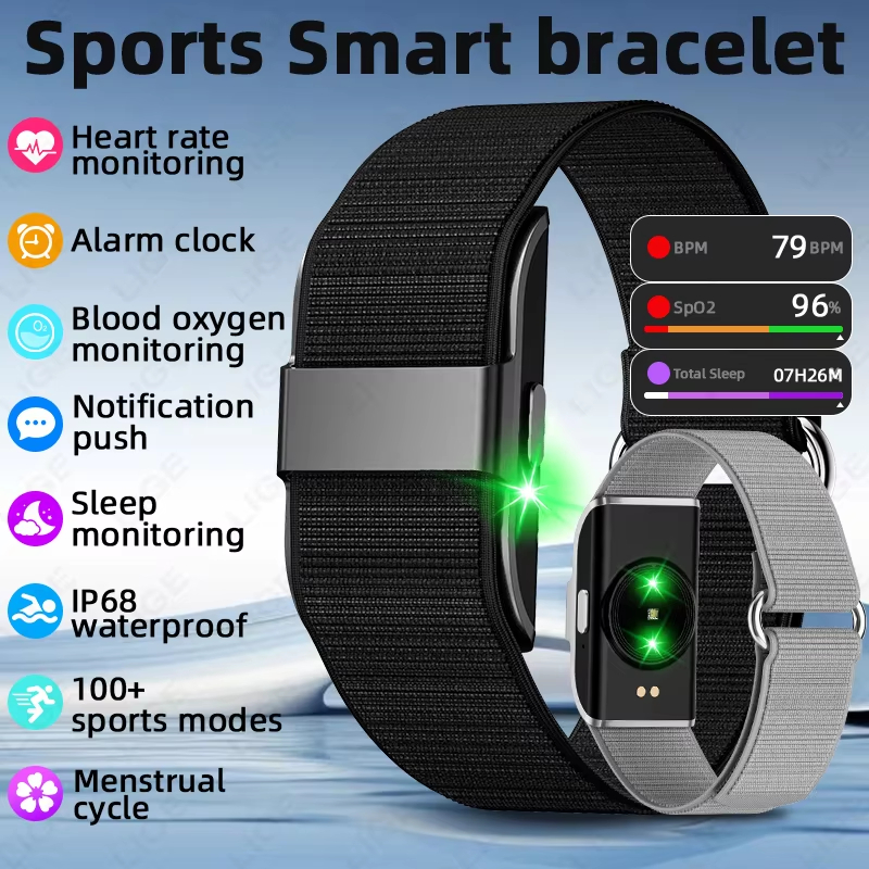 LIGE Pulseira Inteligente Sem Tela Esportes Masculinos Ao Ar Livre Fitness Monitor De Freqüência Cardíaca IP68 À Prova D