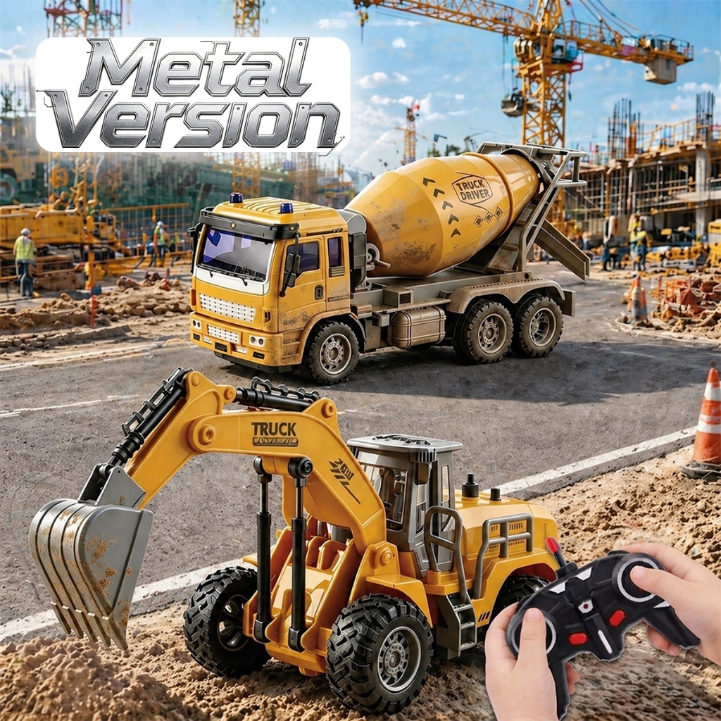 Veículo De Construção RC , Brinquedos De Caminhão Guindaste De Escavadeira De Metal Em Escala 1/30