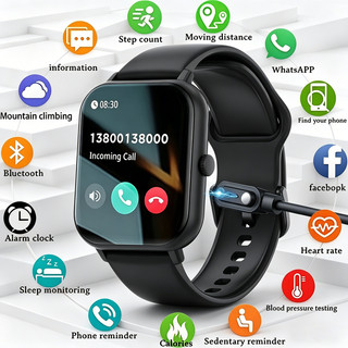 LIGE Relogio Inteligente BT Chamada De Pressão Arterial Full Touch Fitness Tracker Vida À Prova D'água