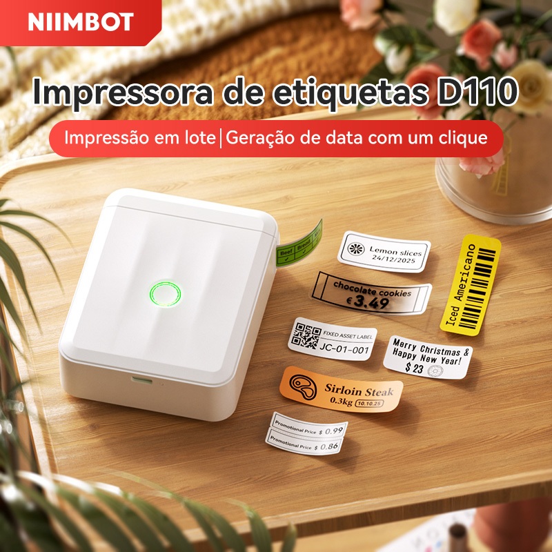 Niimbot D110 Impressora de Etiquetas Inteligente Térmica Bluetooth Impressora sem Tinta para iOS Android