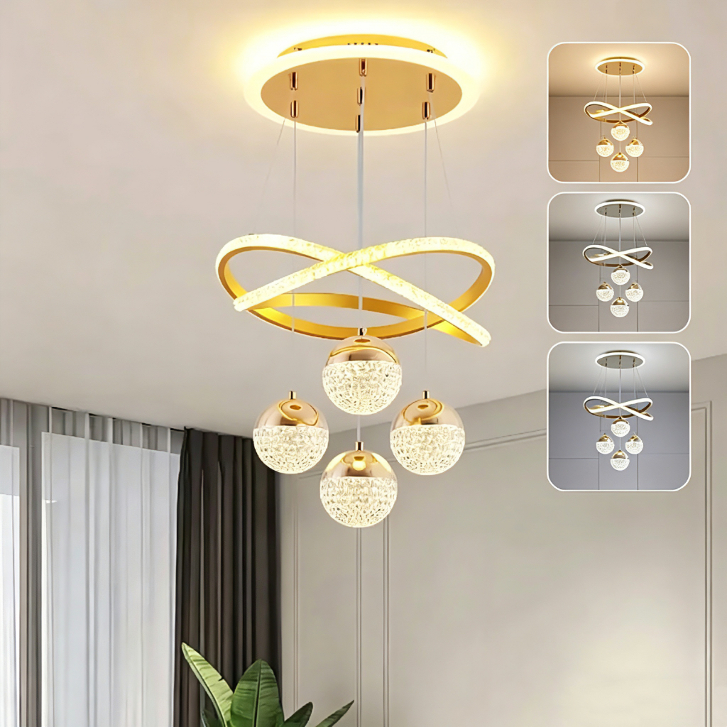 Lustre De Teto Nórdico De Luxo Lustre Para Sala De Jantar e Estar 1 Luz 3 Cores Lustre Sala De Jantar~