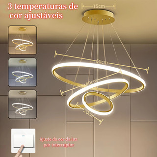 Lustre de teto nórdico luxuoso de 3 cores para jantar e sala de estar, lustre romântico de luzes estreladas~