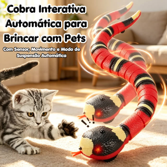 Brinquedo de Cobra Interativo para Gatos - Indução Elétrica e Design Biônico com Carregamento USB