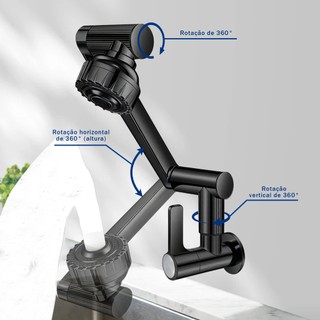Torneira Lucky Cat Braço Mecânico Dobrável 360 ° Água Quente E Fria Giratória Multiângulo Opcional
