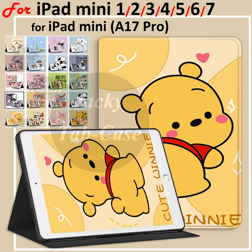 Para iPad Mini 1 2 3 4 5 6 7 A17 Pro 8.3 7.9 Polegada mini1 mini2 mini3 Moda Padrão Dos Desenhos Animados Caso Flip Capa