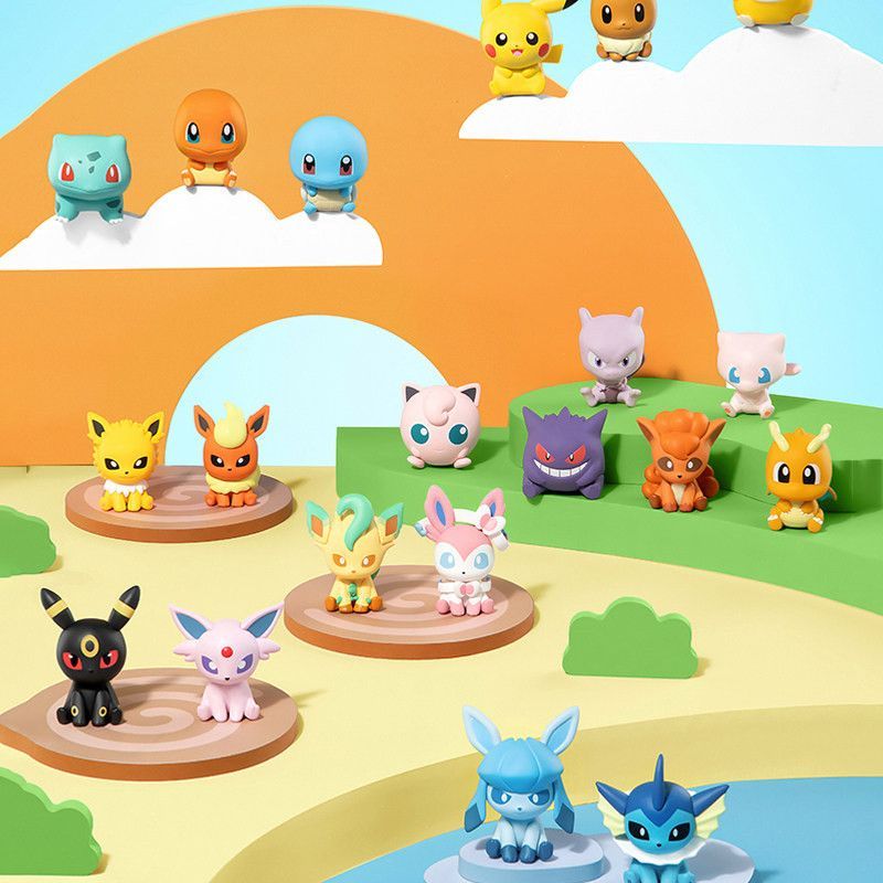 Mini Pokemon Anime Poke Ball Figuras De Ação Feijão Original Gengar Vulpix Mewtwo Brinquedos Presente