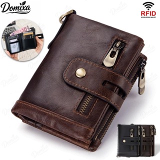 Carteira  carteira masculina 100 % Couro Genuíno RFID Com Corrente Porta-Cartões Pequeno Comercial Moedas DO em Oferta na Shopee