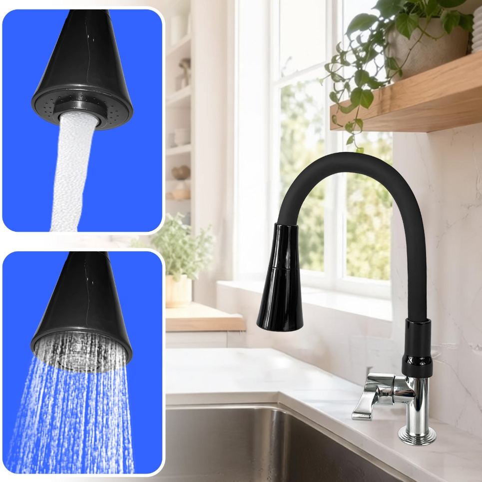 Torneira Para Pia De Cozinha Antiga Preta Com 360 ° Bico Giratório Flexível , Estilo Retrô E Luxuoso , design Versátil .