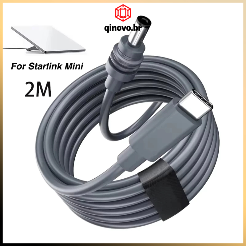 Starlink Mini USB-C para cabo de dados DC 2m 100W banco de potência à prova d'água