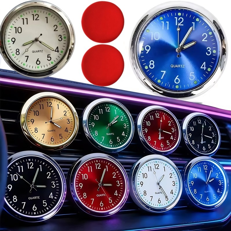 Relógio De Carro Luminoso Automóveis Interno Stick-On Mini Digital Mecânica Relógios De Quartzo Ornamento Automático Ace