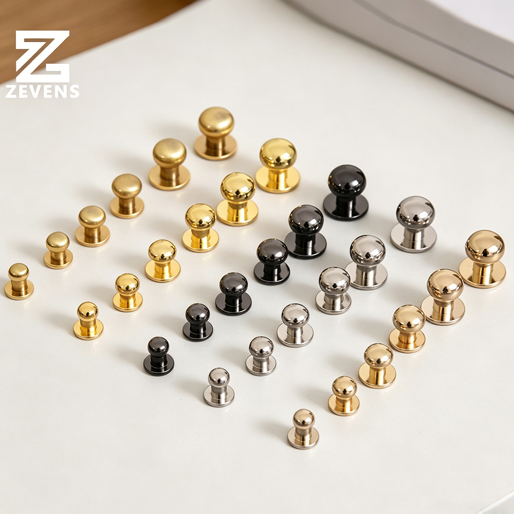 10 pçs cobre monge cabeça unhas cinco cores chupeta unhas couro fivela de unhas produtos de couro diy saco acessórios mã