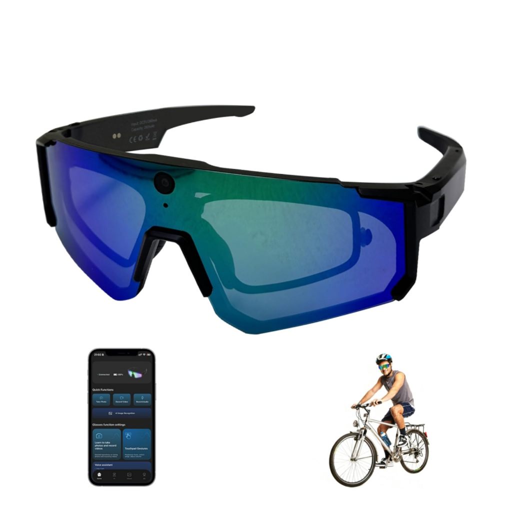 AI Smart Glasses 4K HD 800W Pixels Câmera Gravação De Vídeo Bluetooth Chamada Leitor De Música Óculos De Sol Para Esport