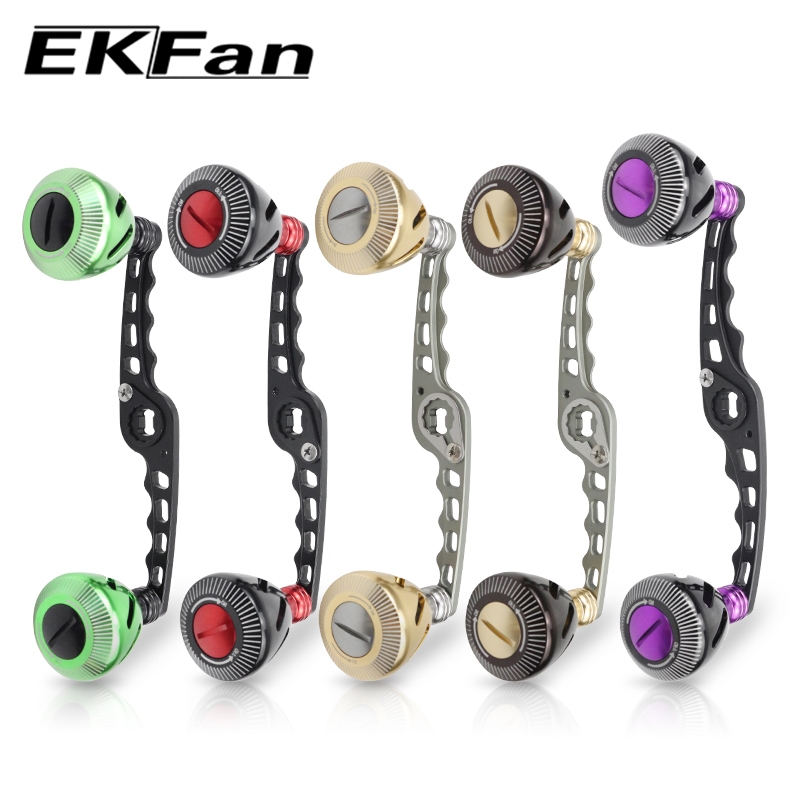 EKFan 120MM Baitcasting reel handle for daiwa/shimano 8*5/7*4mm hole Aluminum alloy reel handle double knob Fishing gear