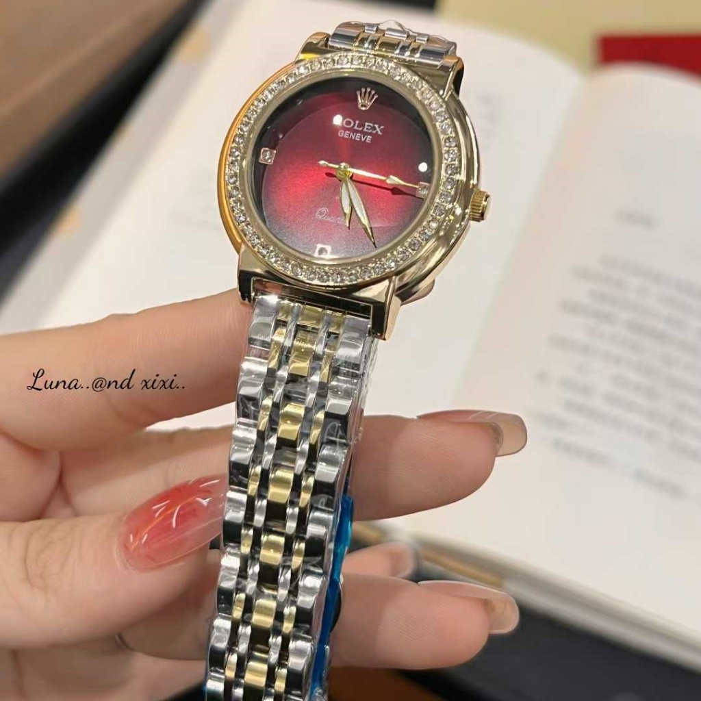 Rolex vvt novo estilo moda luz luxo requintado relógio de pulso movimento quartzo simples High-End sentimento elegante r
