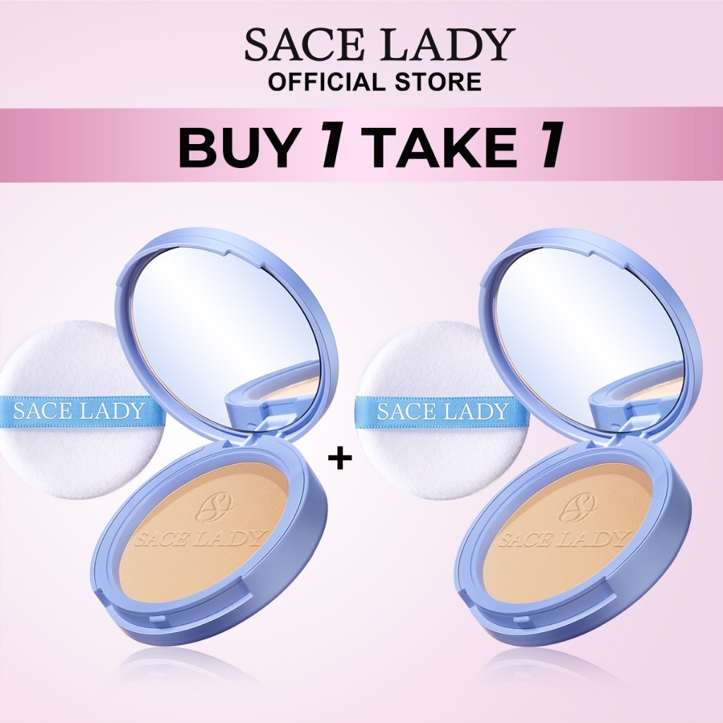 Compre 1 Leve 2 Pó Compacto SACE LADY Controle De Óleo Maquilhagem De Longa Duração Pó solto