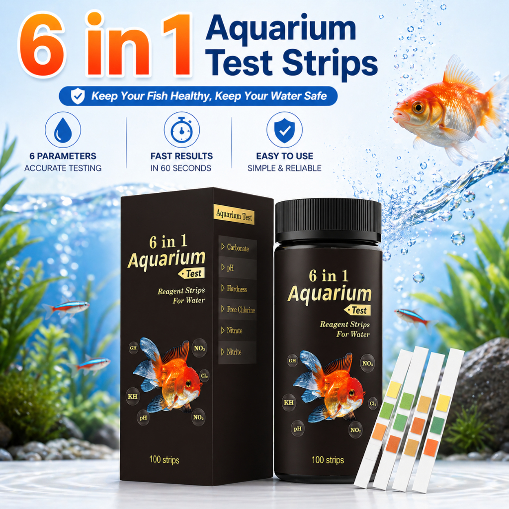 Tiras De Teste De Aquário 6 Em 1 , 100 Testador De Qualidade Da Água Do Tanque De Peixes Para pH , Nitrato , Nitrito , D