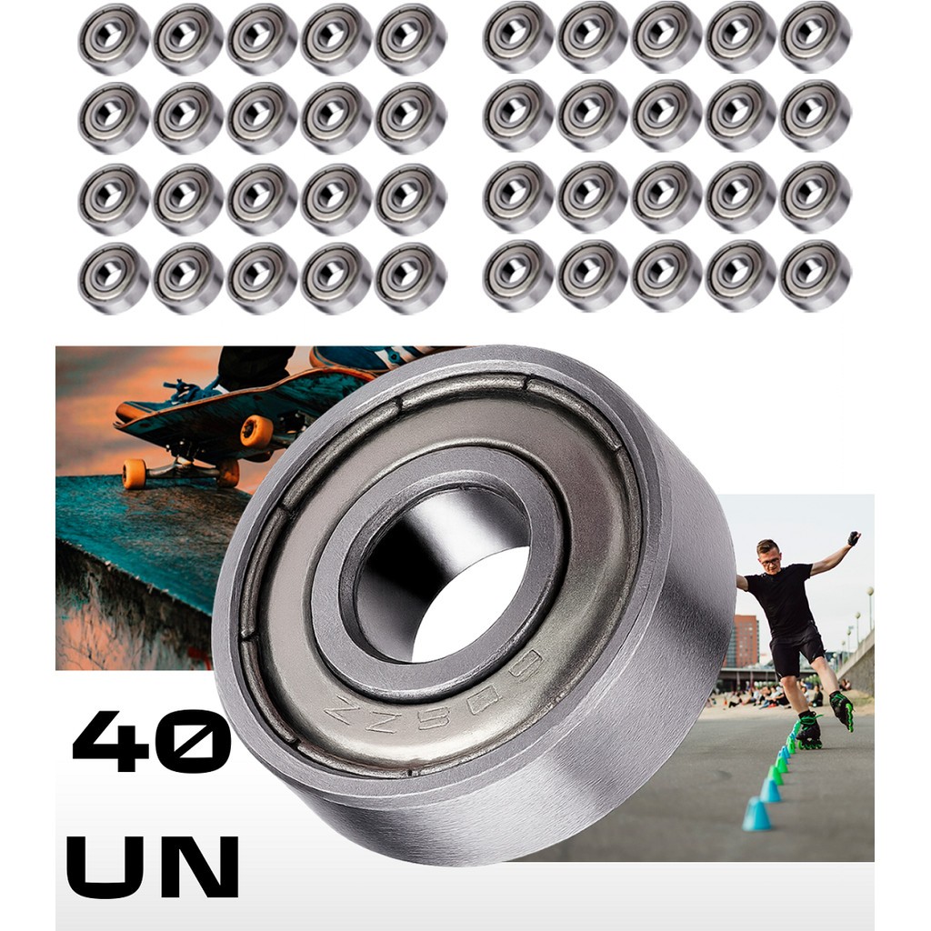 Kit 40 Bearings 608 ZZ Skates Scooter LongBoard Armored Skateboard Semi-professional 8X22X7 Carbon Abec High Quality,maj