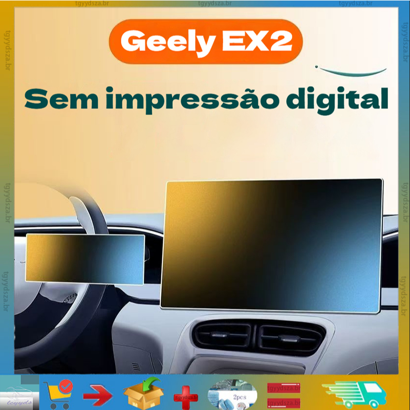 Película protetora de tela central temperada adequada para o Geely EX2, acessórios de decoração automotiva