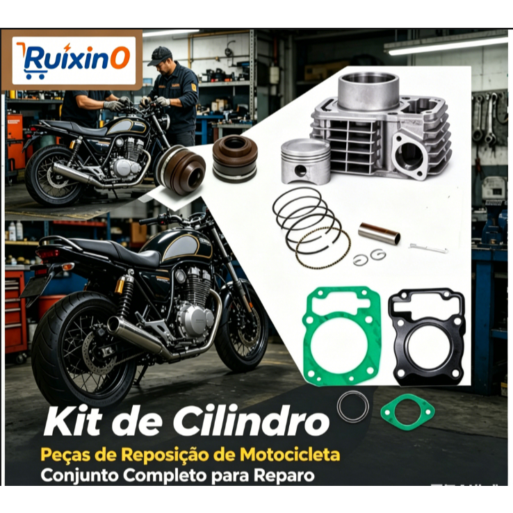Kit de corpo do cilindro do motor CG150 (incluindo pistão, válvula, vedação de óleo da haste da válvula, um kit e junta)