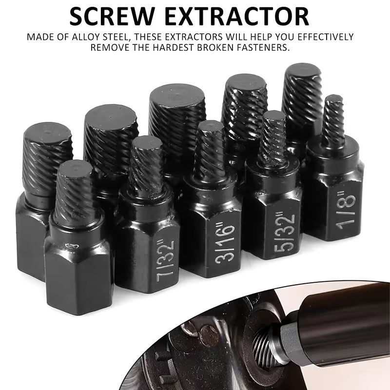 Extrator De Parafuso De 10 Peças , Conjunto De Kit De Desmontagem De Removedor De Dente Deslizante