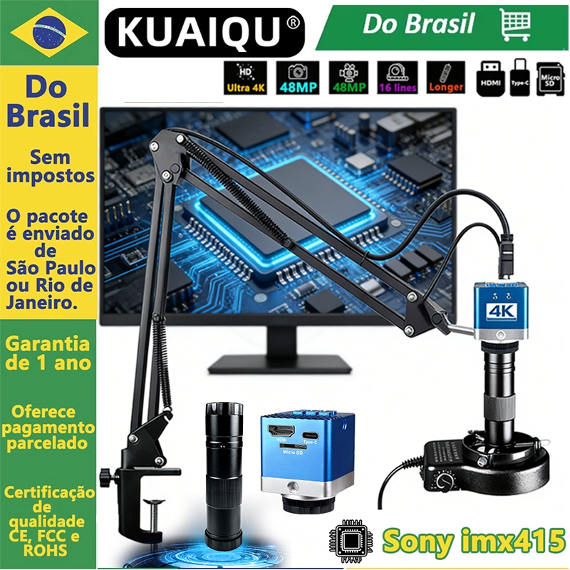 YIZHAN 4K 60MP Microscópio Digital Full HD Para Eletrônicos HDMI Tipo-c USB VGA Múltiplas Saídas Câmera De Vídeo 150X Le