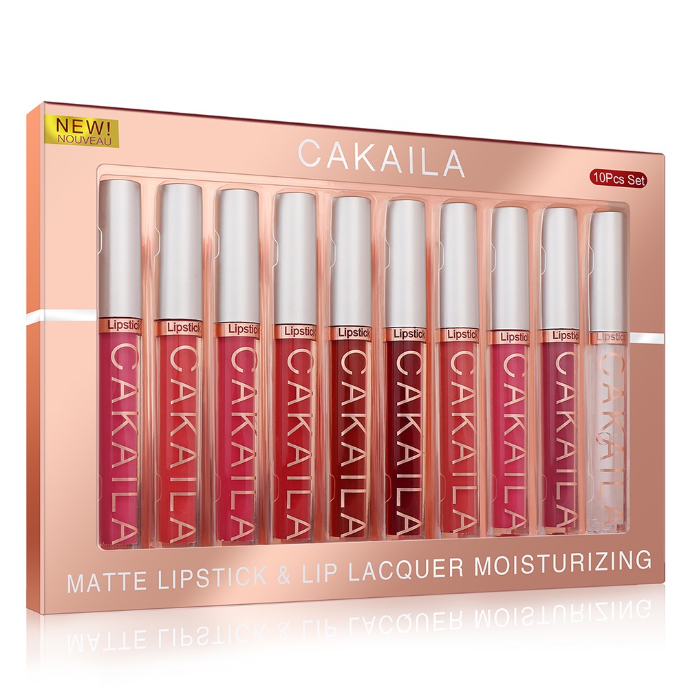 10 Pçs/set Nude Lip Gloss Matte Velvet Batom À Prova D'água De Longa Duração Líquido Mulheres Úmido Tint