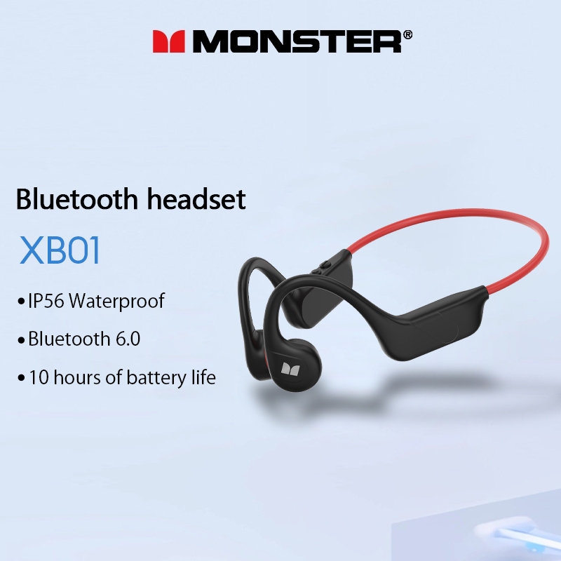 Monster XB01 Condução Óssea Fones De Ouvido Bluetooth Sem Fio Aberto Conforto IP56 À Prova Dip56 Água Correndo Esportes — oferta na Shopee