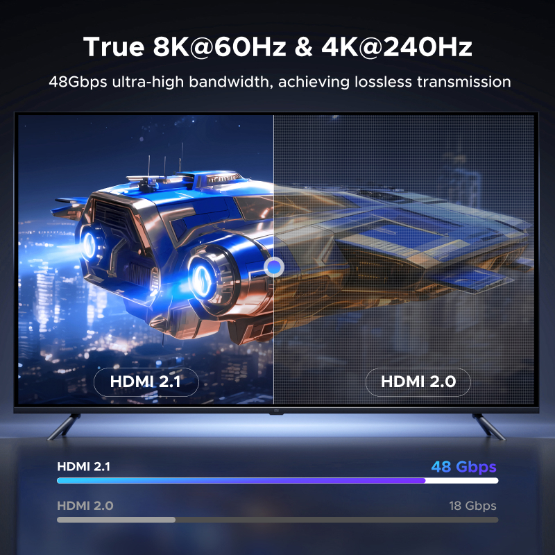Cabo UGREEN Direto Para Ângulo Reto HDMI 2.1, 8K @ 60Hz Ultra HD, Revestimento Em Liga De Alumínio, Redondo Trançado · foto 2