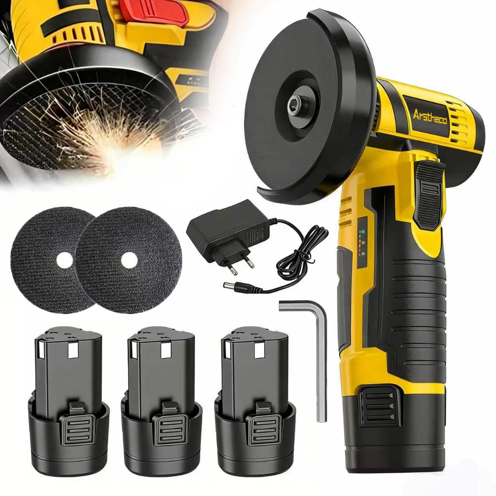 Esmerilhadeira Lixadeiras Sem Fio Portatil 12v Recarregável 76mm Mini Arstheco