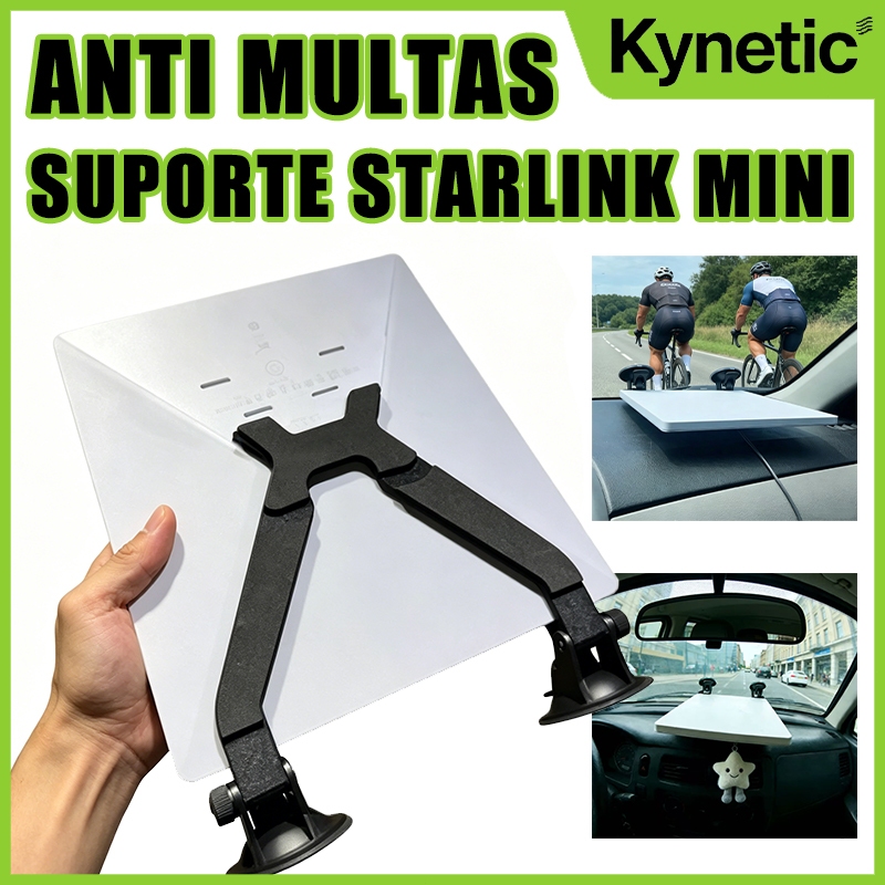 Suporte para Starlink Mini – 2 Ventosas Premium Reforçadas – Película Anti-reflexo – Estável, Discreto e Anti Multas