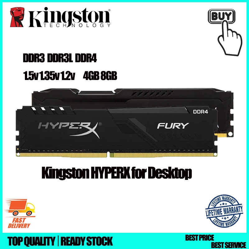 Kingston HyperX FURY DDR3 DDR4 RAM 4 Gb 8 1600 1866 2400 3200 Mhz PC4 Desktop DIMM Memória 288PIN