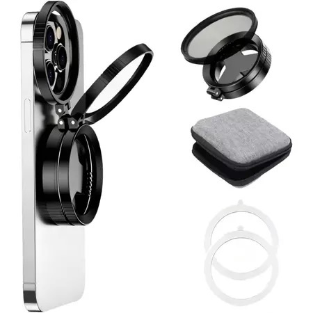 52mm Filtro Cpl Lente Polarizador, design magnético, Para Celular Clipe Anti Reflexo Com Estojo