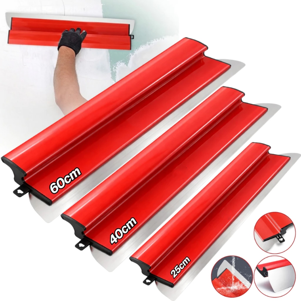 Desempenadeira Aço Inox 60/40/25cm com Lâmina Flexível Lisa Para Massa Corrida Drywall