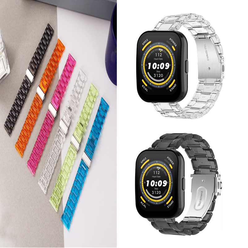 Para Huami Amazfit Bip 6 5 3 5pro 3Pro S Lite U pro Pulseira De Resina Transparente