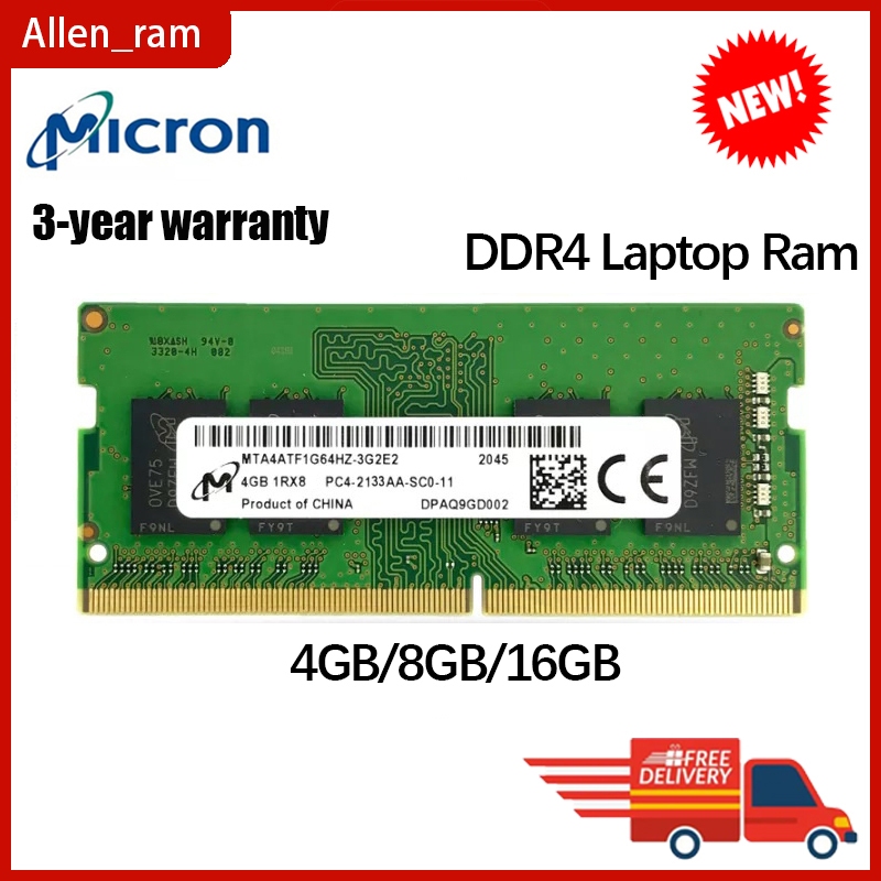 Micron ddr4 RAM 4gb 8gb 16gb 3200mhz 2666mhz 2400mhz 2133mhz Notebook Para Memória Portátil 1.2v 260pin SODIMM Não-ecc