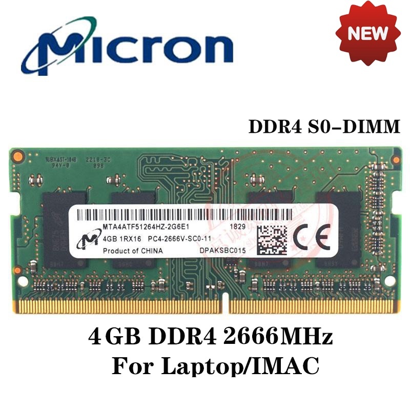 Micron ddr4 RAM 4gb 8gb 16gb 1.2v 3200mhz 2666mhz 2400mhz 2133mhz Notebook Para Memória 1.2v Laptop 260pin SODIMM Não-ec