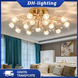 (Com Lâmpada) Lustre De Vidro Moderno Luminária Pendente Para Sala De Estar Iluminação Decorativa Luxo