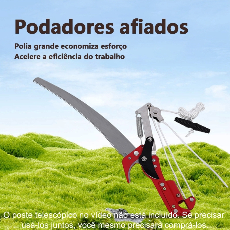 Tesouras de galhos altos 2 em 1 Serra E Poda Com Serrote Super Forte e Resistente