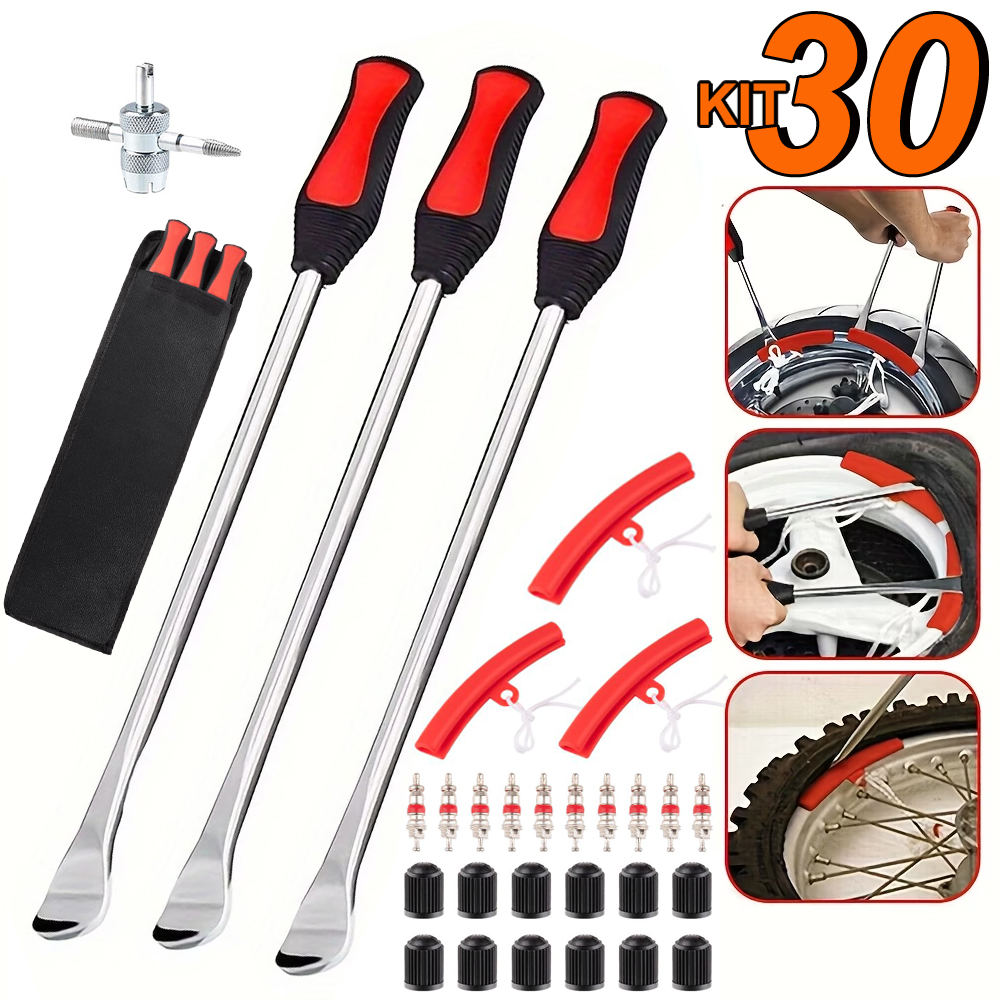 Kit 30 Espátulas Borracheiro Chata Para Desmontar Pneus