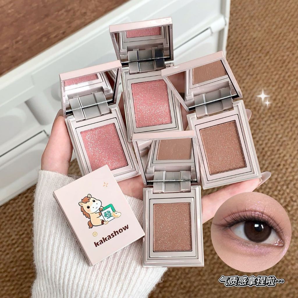 Kakashow monocromático multiuso pó perolado fino piscando Natural tridimensional brilho destaque Blush uma paleta