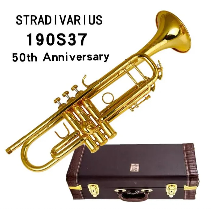 50o Aniversário Bach 190s-37 Instrumento Trompete De Ouro B