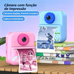 câmera de impressão instantânea Para Crianças【Tira Foto De Verdade Vídeo】 Aniversário Brinquedo